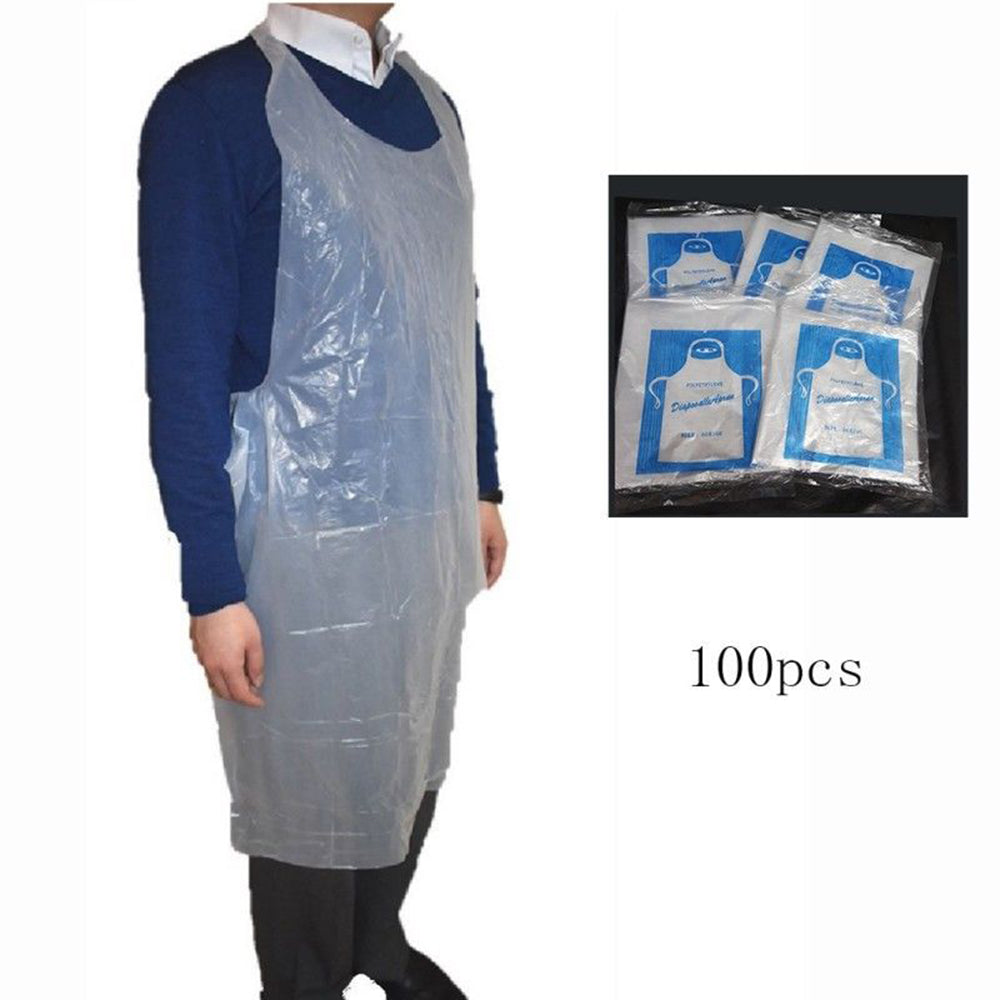 Disposable plastic apron
