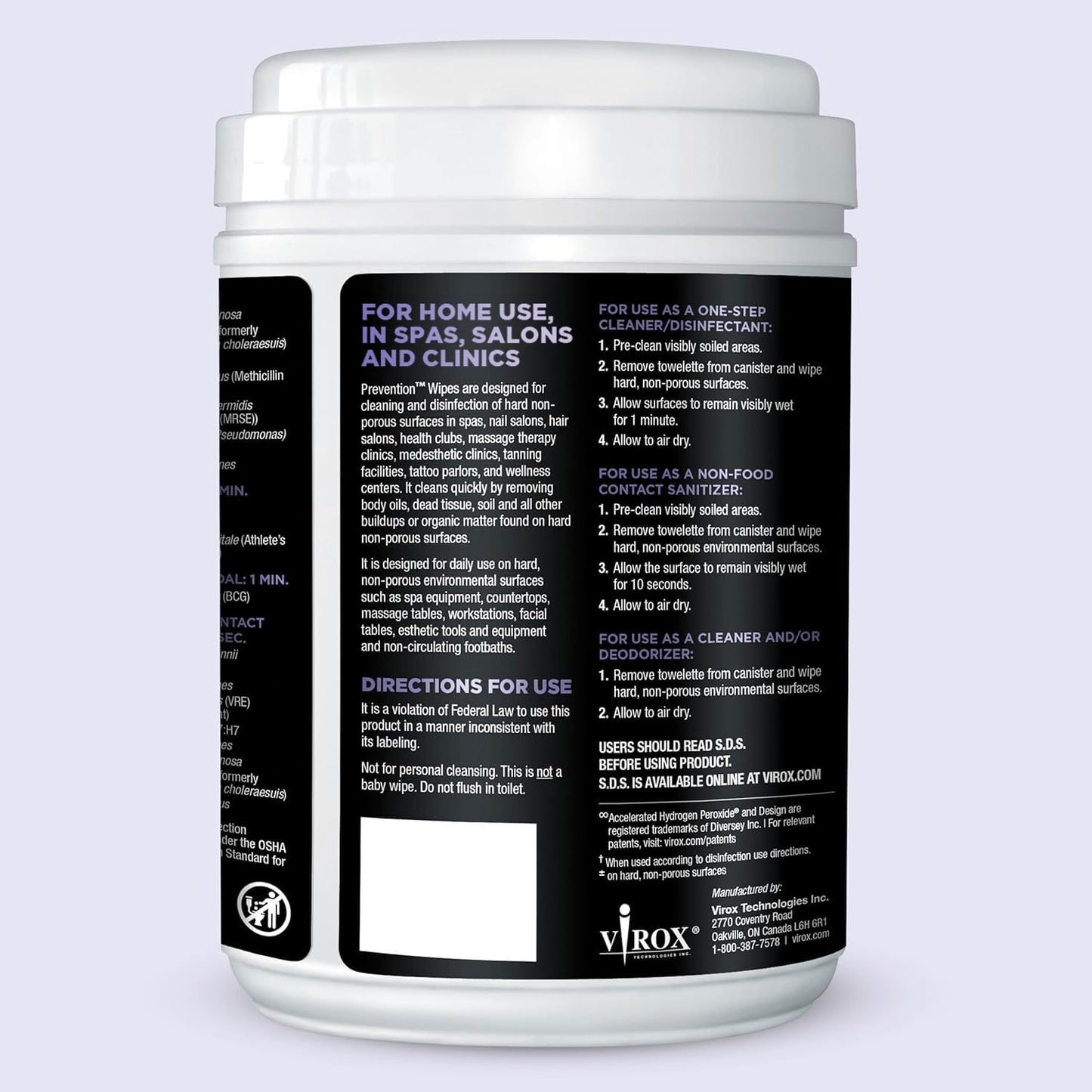 Prevention All Purpose Cleaner Wipes – One-Step Wipes for Salons, Spas, Clinics, Tanning Bed Cleaner Surface Sanitizing Wipes – 160 Count per Canister, Pack of 12