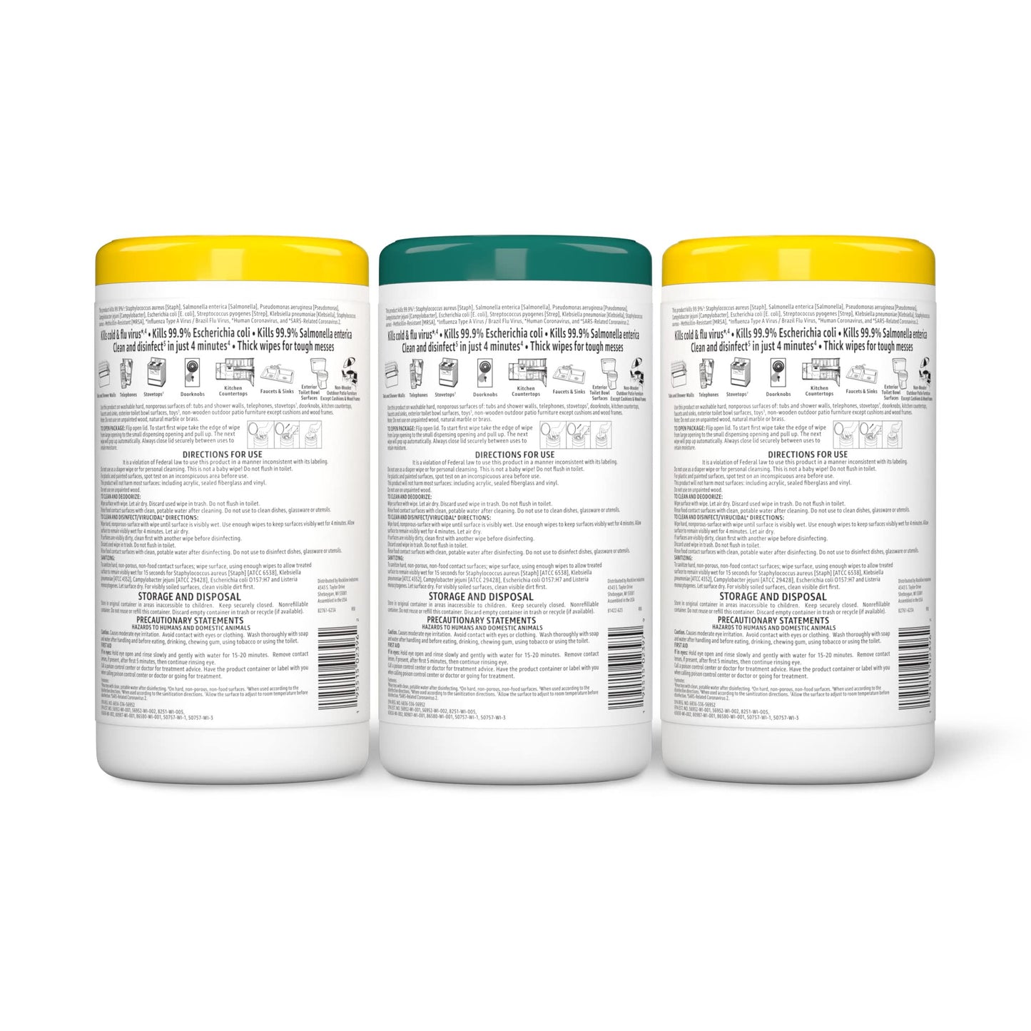 Basics Disinfecting Wipes, Lemon & Fresh Scent, Sanitizes/Cleans/Disinfects/Deodorizes, 340 Count (4 Packs of 85)
