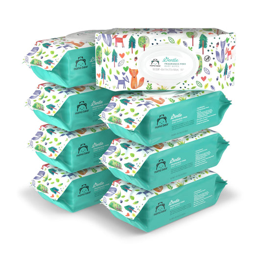 Mama Bear Gentle Fragrance Free Baby Wipes, Hypoallergenic, 800 Count (8 Packs of 100)