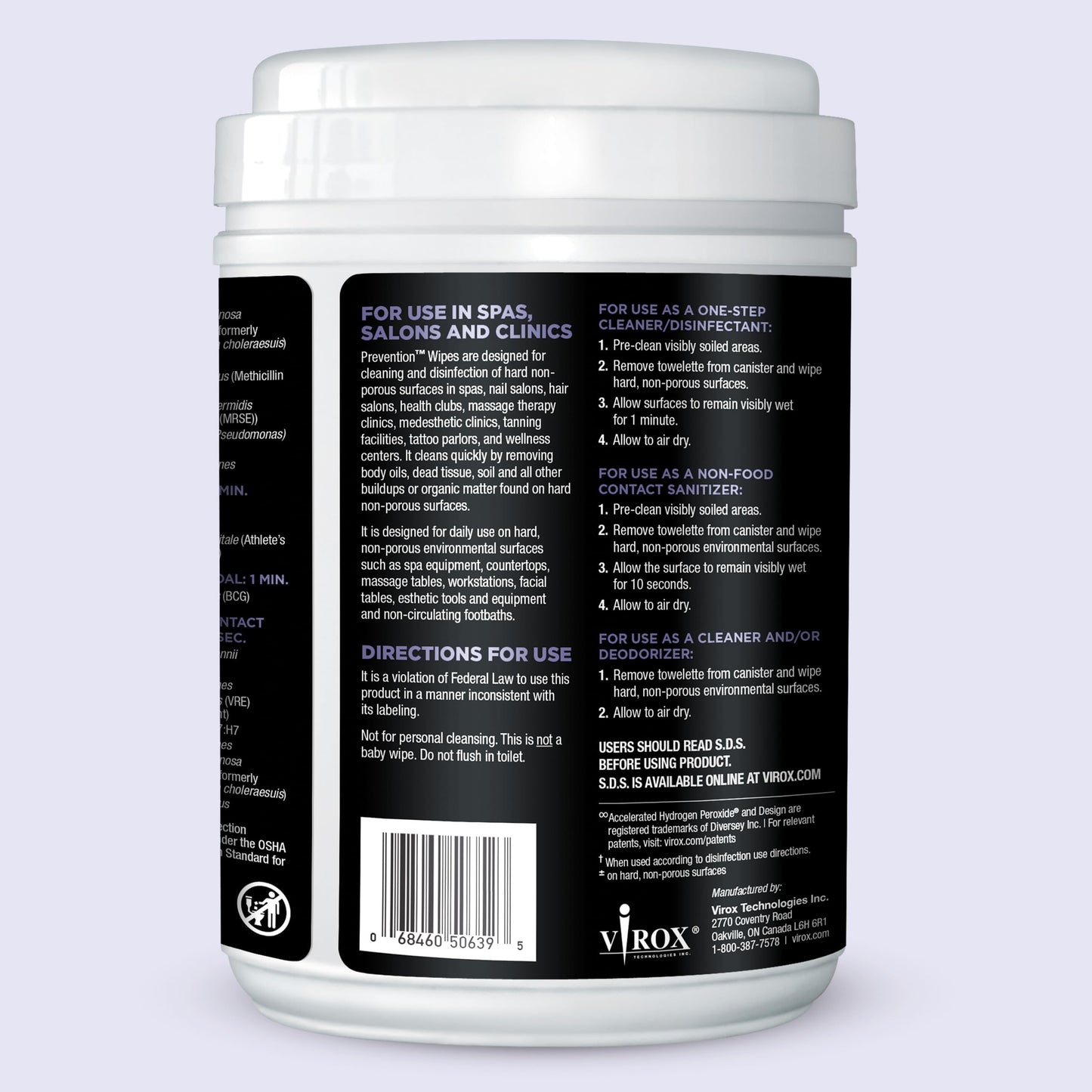 Prevention All Purpose Cleaner Wipes – One-Step Wipes for Salons, Spas, Clinics, Tanning Bed Cleaner Surface Sanitizing Wipes – 160 Count per Canister, Pack of 12