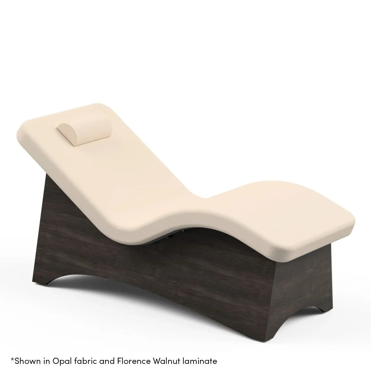 Curva Lounger in Opal with Natural Recon Fine Velvet Laminate Base