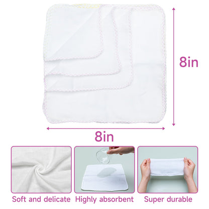 64 Pack Flannel Cloth Baby Wipes with Dispenser, Reusable, Skin-friendly, Washable Baby Wipes, Essential for Cloth Diapers