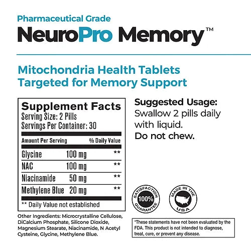 NeuroPro Memory Tablets - Wholesale Only - 12 per Package