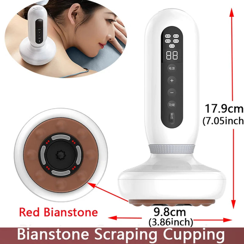 Intelligent Bianstone Cupping Device Negative Pressure Dredging Meridian Suction Cups Body Skin Care Back Gua Sha Massage Tool