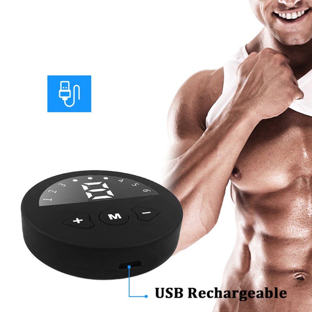 New Electric Abdominal Muscle Stimulator EMS Abdominal Trainer Abs Fitness Equipment USB Rechargeable Body Slimming Massager