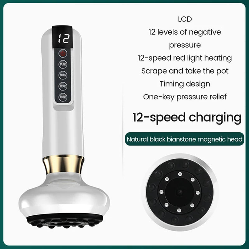 Intelligent Bianstone Cupping Device Negative Pressure Dredging Meridian Suction Cups Body Skin Care Back Gua Sha Massage Tool