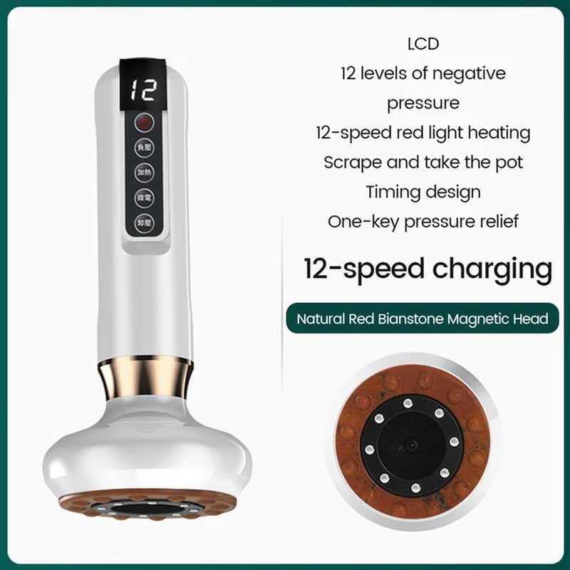 Intelligent Bianstone Cupping Device Negative Pressure Dredging Meridian Suction Cups Body Skin Care Back Gua Sha Massage Tool