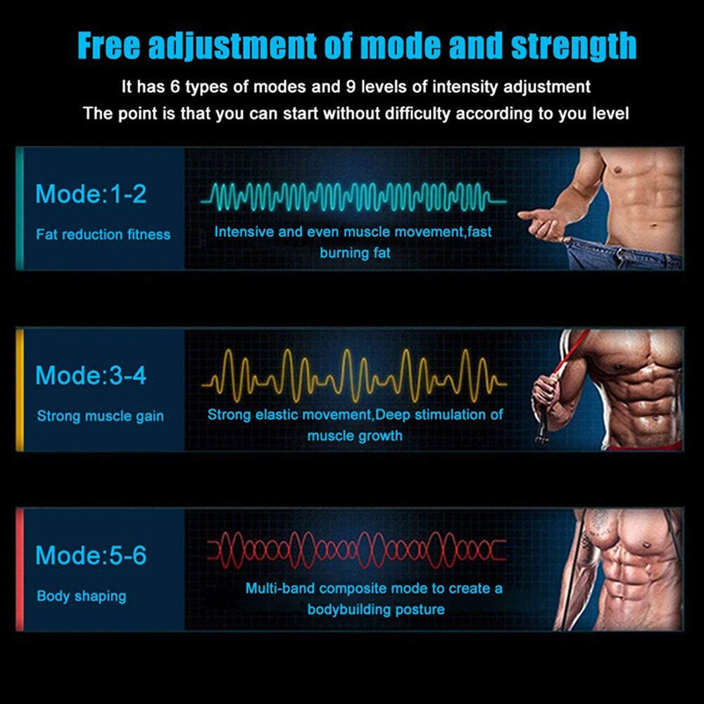 New Electric Abdominal Muscle Stimulator EMS Abdominal Trainer Abs Fitness Equipment USB Rechargeable Body Slimming Massager