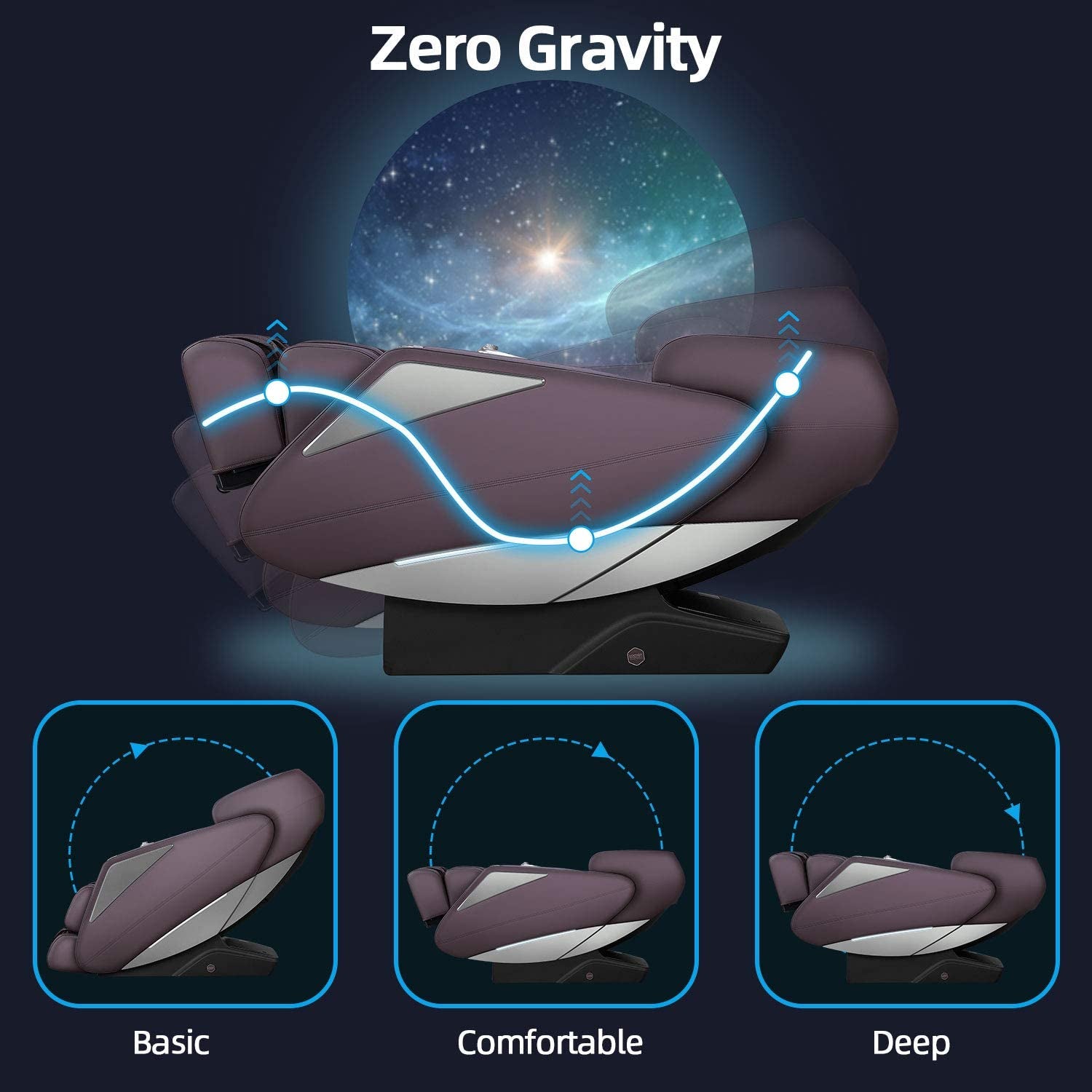 2022 Massage Chair Recliner, Zero Gravity Full Body Yoga Stretching with Intelligent Voice Control, Spine Massage Therapy, Full Body Recliner with SL Track, Bluetooth (Brown) 1