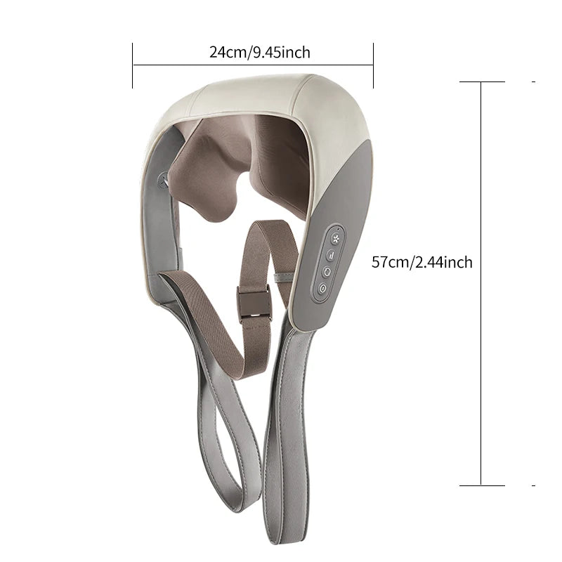 Shiatsu Neck and Back Massager with Soothing Heat Wireless Electric Deep Tissue 5D Kneading Massage Pillow Shoulder Leg Body