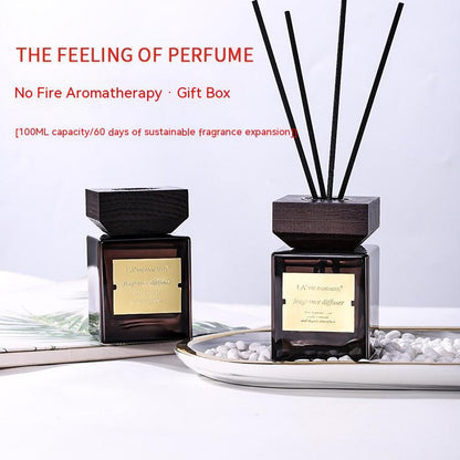 Hotel Fragrance Wooden Lid Rattan Reed Diffuser Essential Oil